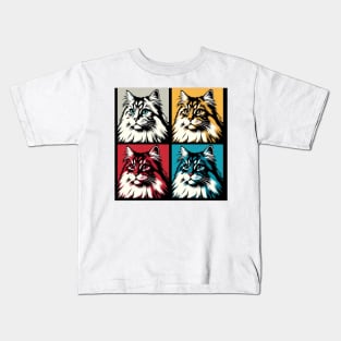 Siberian Cat Pop Art - Cat Lovers Kids T-Shirt
